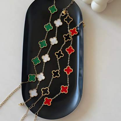 Pulsera Trebol Van Cleef | Baño de Oro 18k | Incluye Caja de Lujo