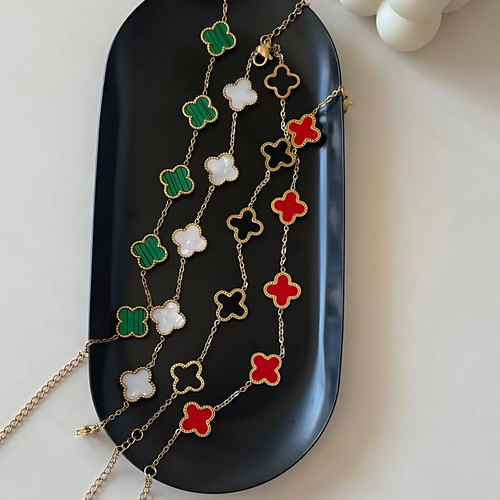 Pulsera Trebol Van Cleef | Baño de Oro 18k | Incluye Caja de Lujo