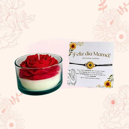 Flor de Luz – Flor Realista con Aroma + Pulsera BrillaMamá🌻💖