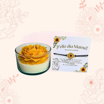 Flor de Luz – Flor Realista con Aroma + Pulsera BrillaMamá🌻💖