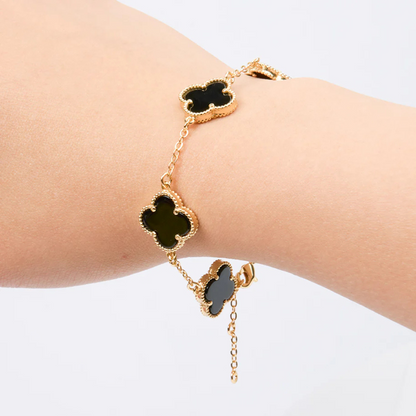 Pulsera Trebol Van Cleef | Baño de Oro 18k | Incluye Caja de Lujo